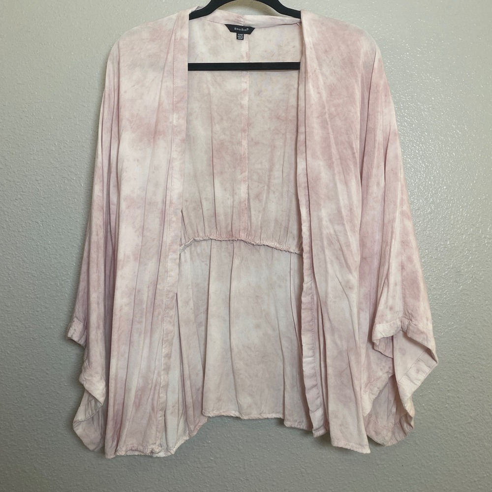 Sim & Sam Pink Kimono S/M Bohemian Boho Tie Dye Festival Slouchy Draped Feminine